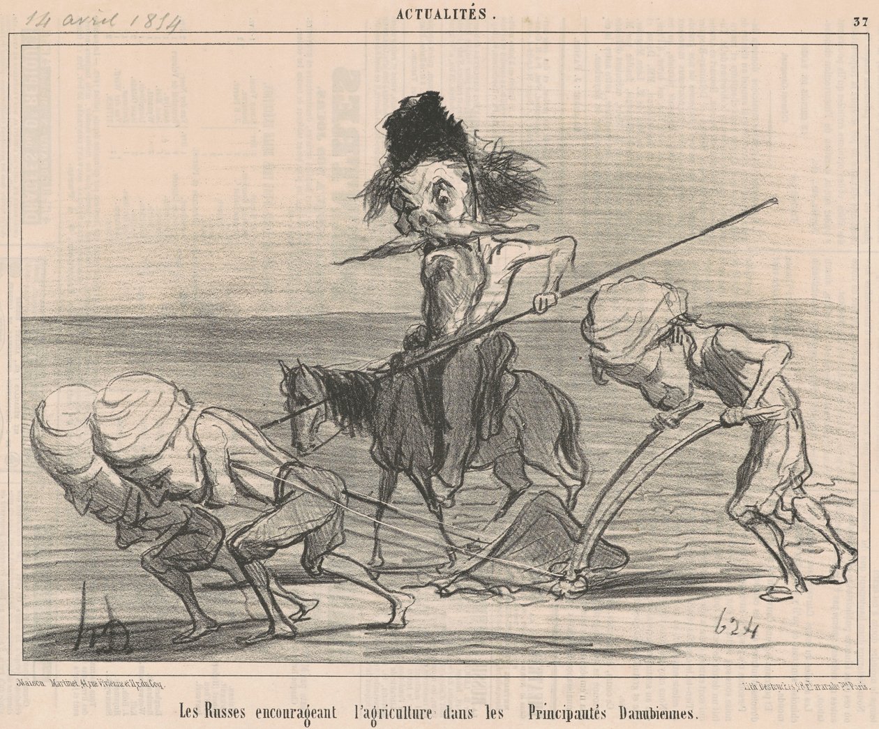 Los rusos alentando la agricultura de Honoré Daumier