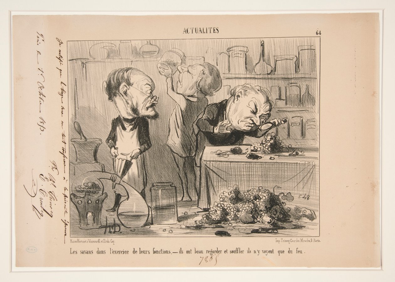 Los eruditos en el de Honoré Daumier