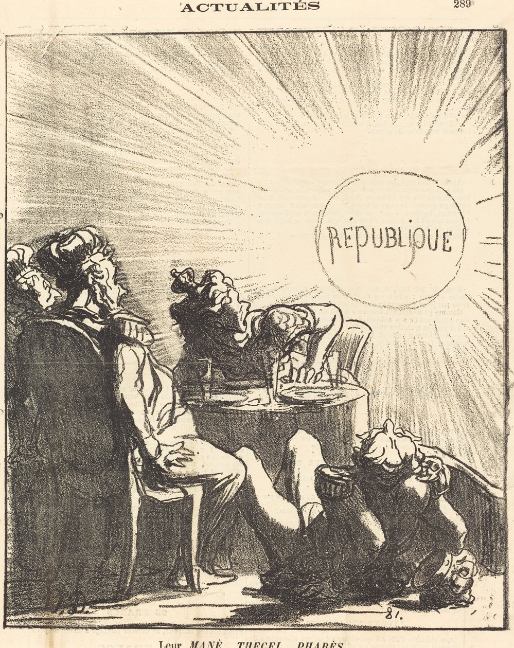 Leur Mané, Thecel, Pharès de Honoré Daumier