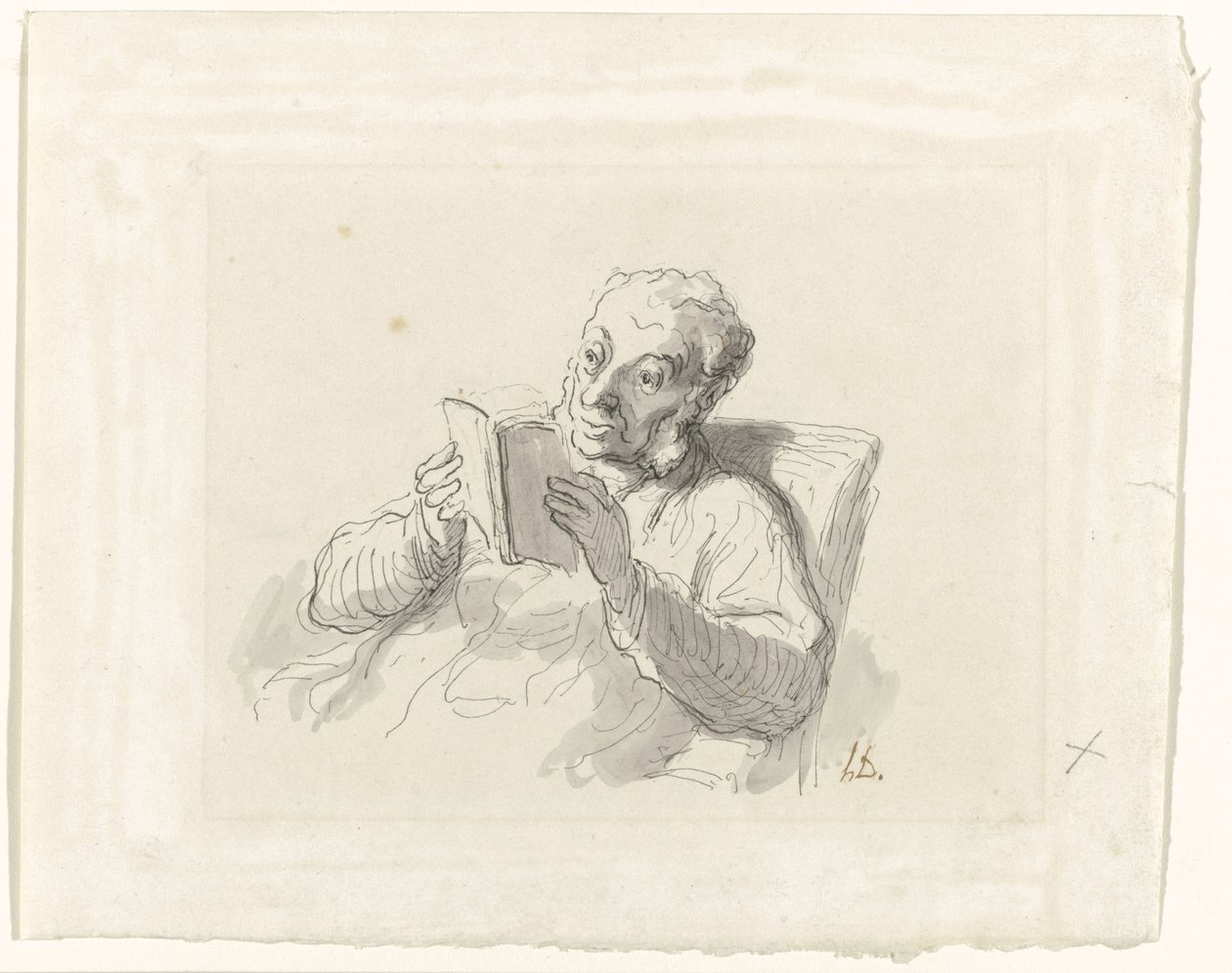 El hombre que lee de Honoré Daumier