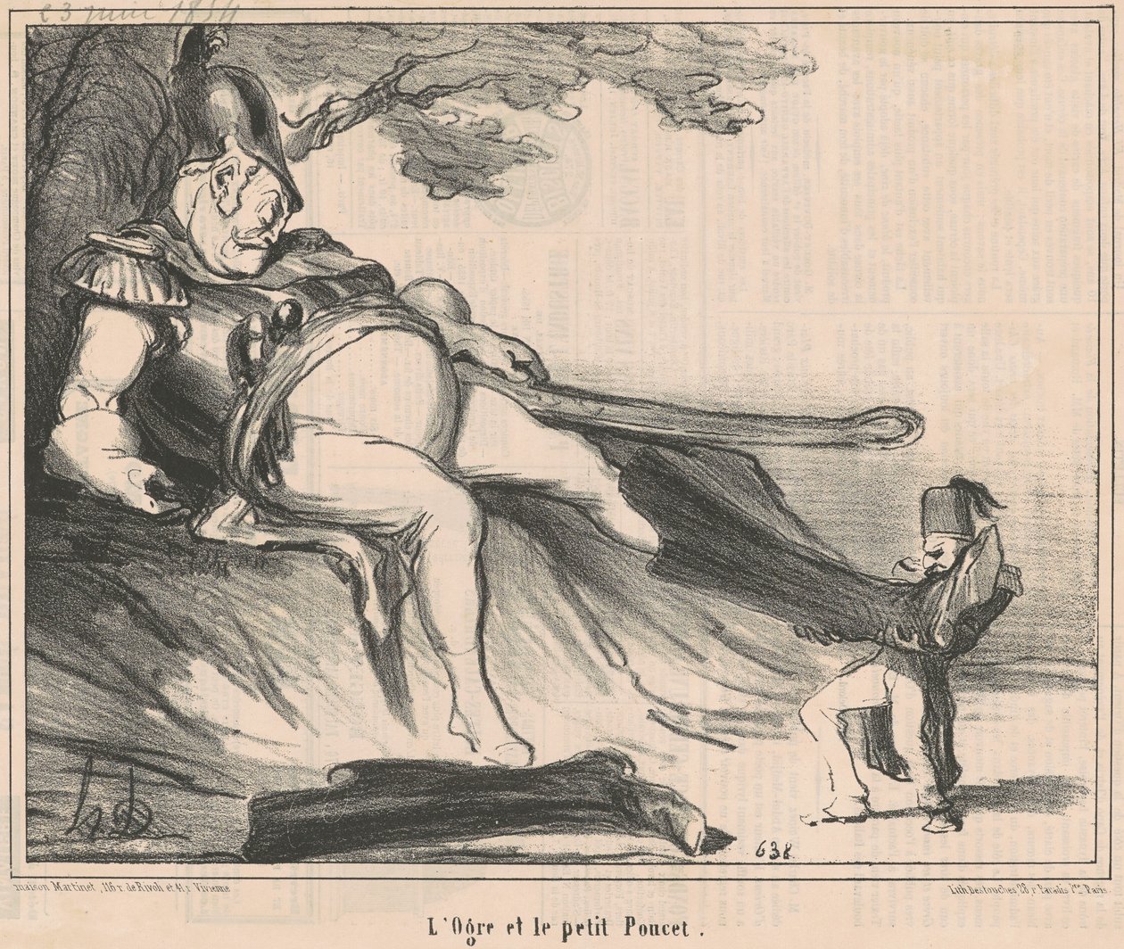 El ogro y el pequeño Pulgarcito de Honoré Daumier