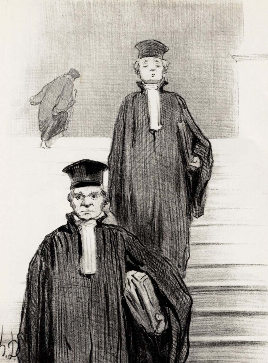 Escalera principal del Palacio de Justicia, 1848 de Honoré Daumier