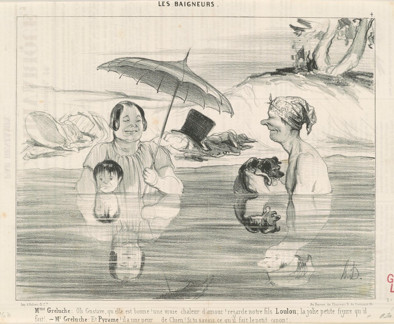 Sra. Greluche: ¡Oh Gustave, qué buena es! de Honoré Daumier