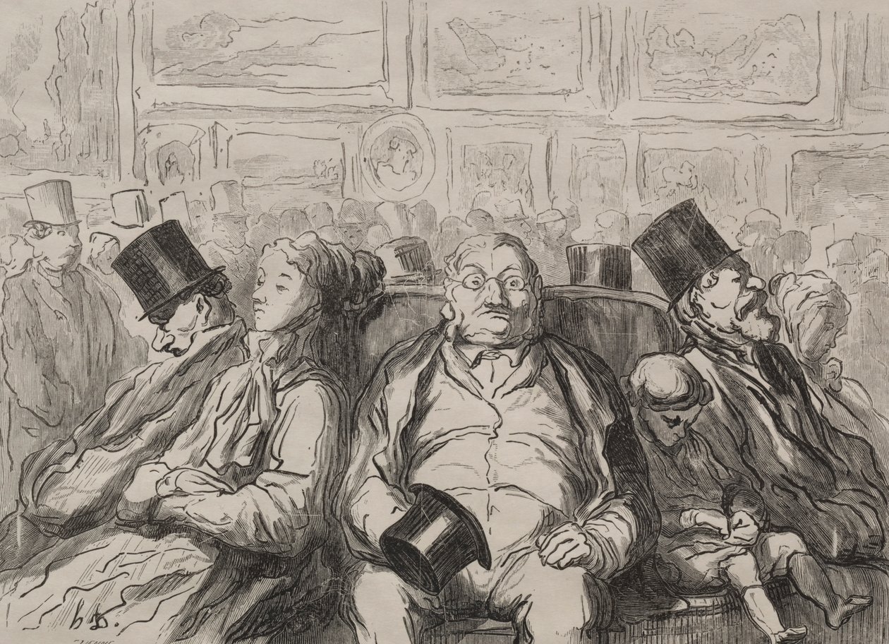 Momento de descanso en el Salón Carré de Honoré Daumier