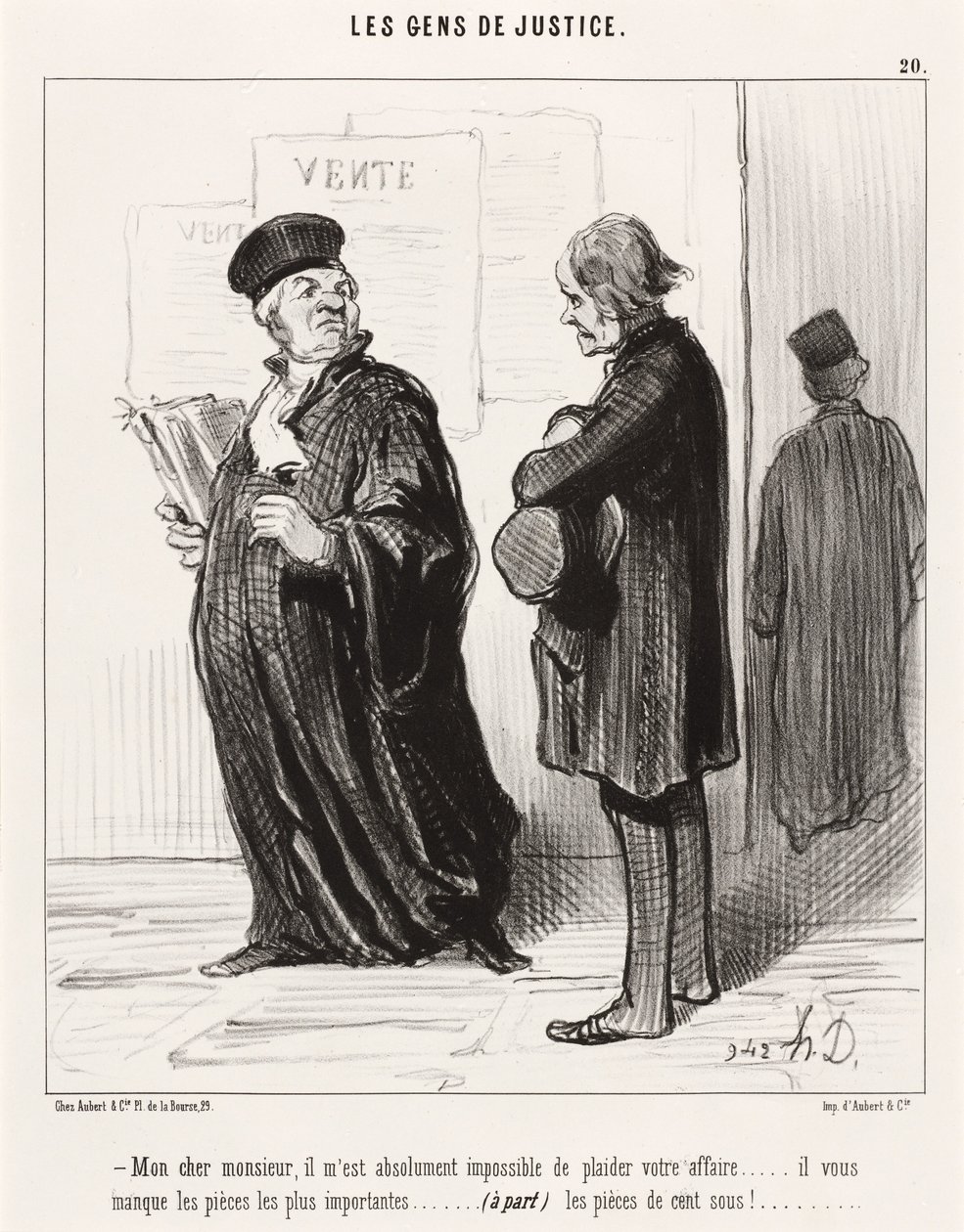 Mi querido señor... imposible defender su caso de Honoré Daumier