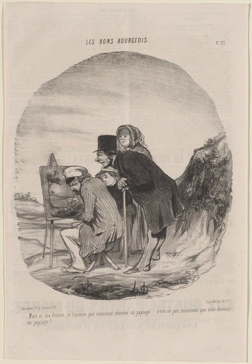 Monsieur dibuja un paisaje de Honoré Daumier