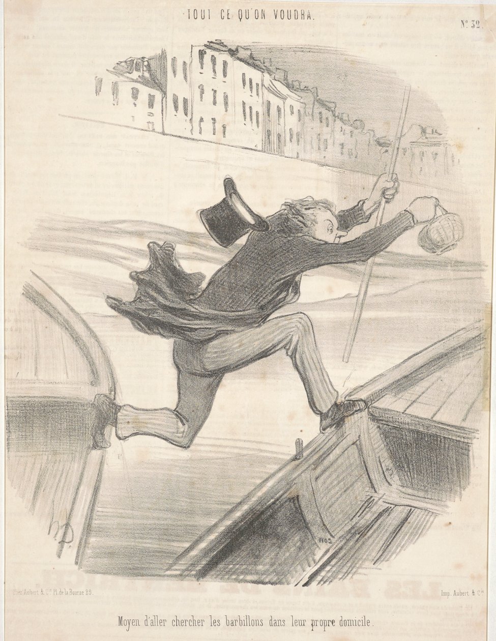 Medio de ir a buscar los barbillones en su propio domicilio de Honoré Daumier