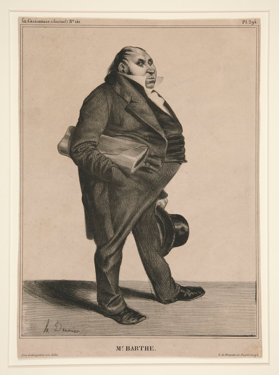 Sr. Barthe, pl. 294 de la serie C?l?brit? de la caricatura (caricatura de Honoré Daumier