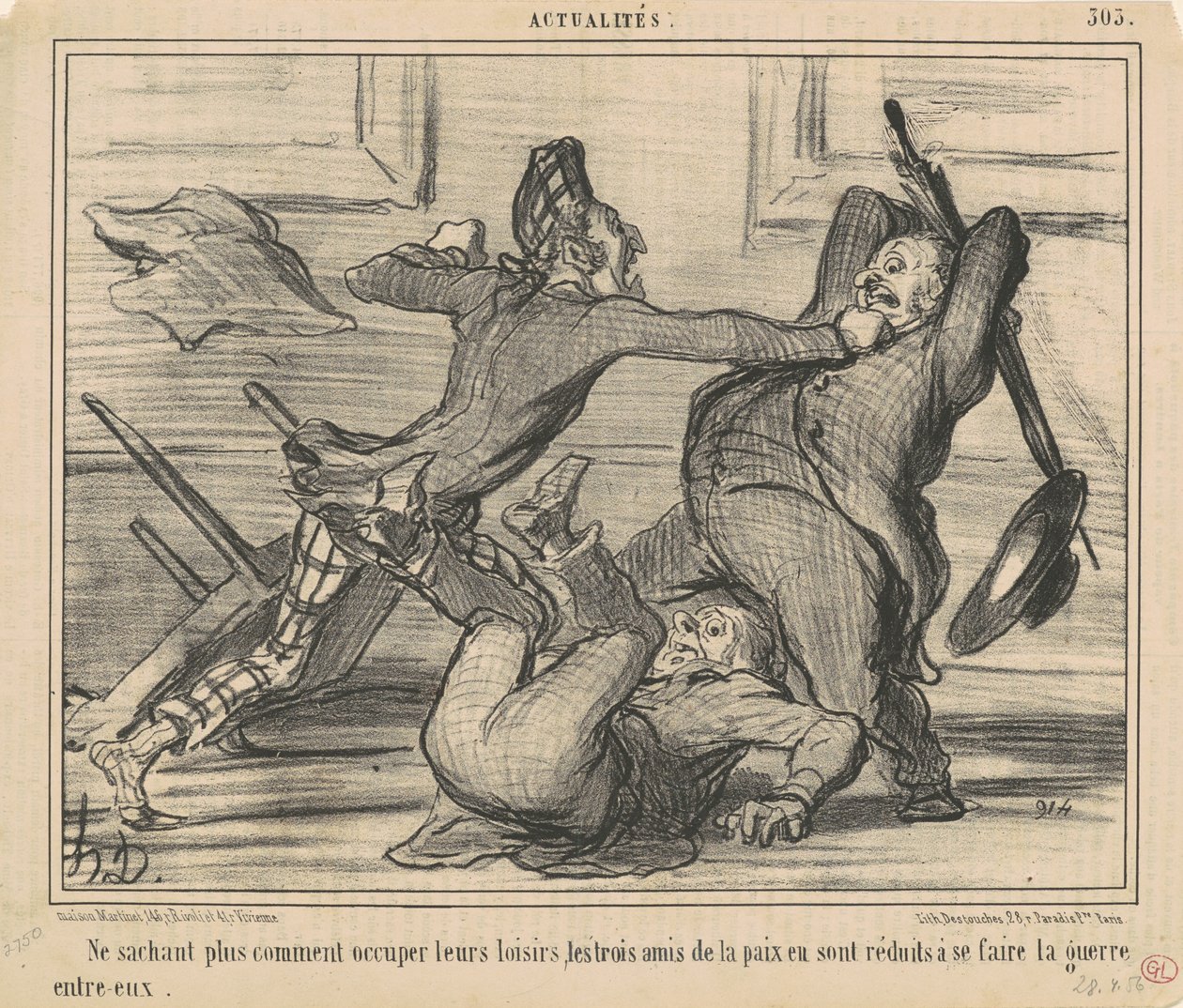 No sabiendo más cómo usar su tiempo libre... de Honoré Daumier