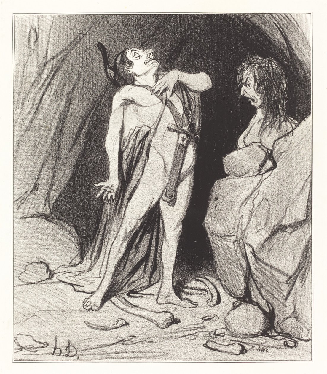 Edipo en la Esfinge de Honoré Daumier