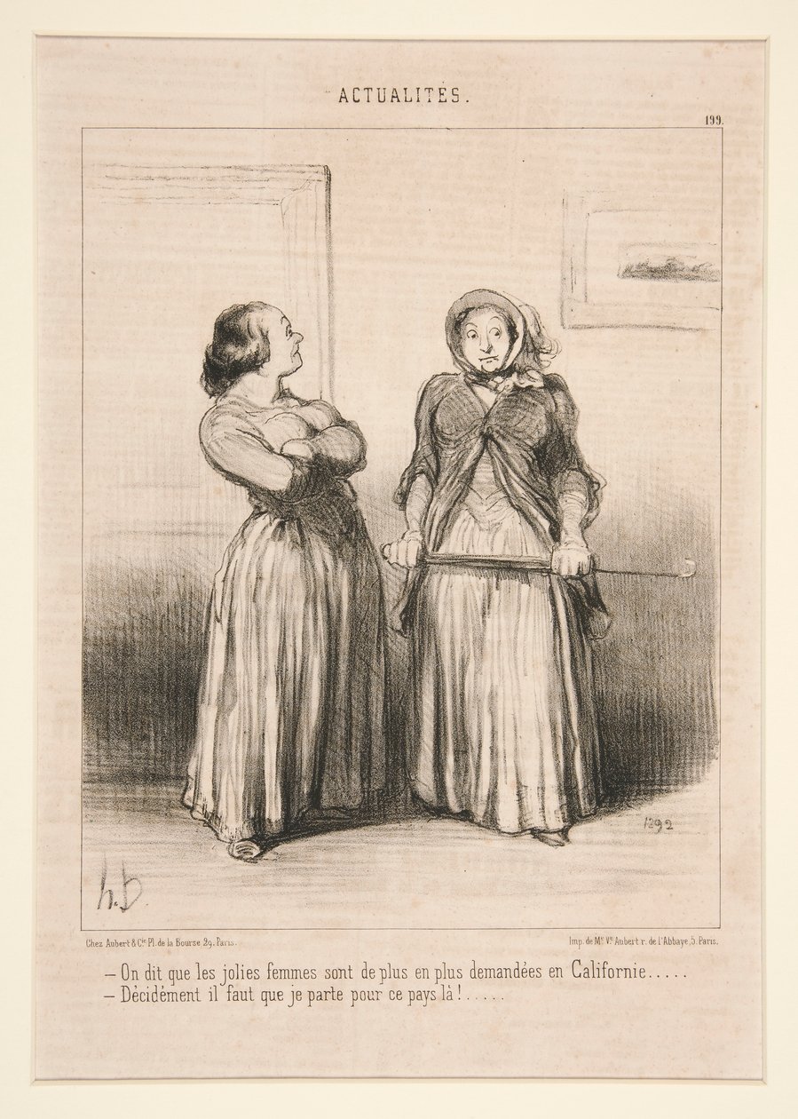 Se dice que las mujeres hermosas son cada vez más demandadas en California. de Honoré Daumier