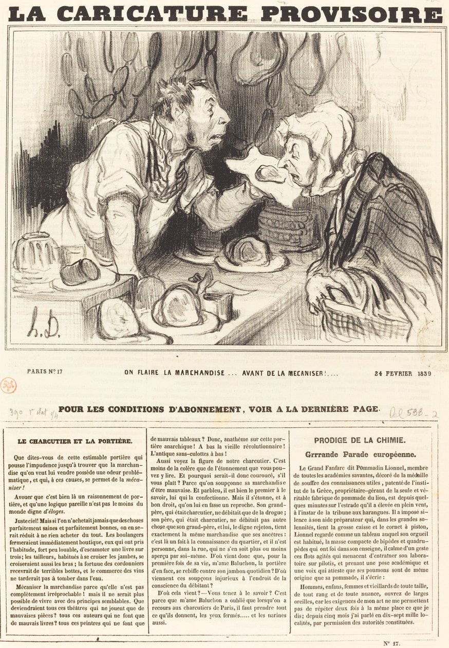 Se huele la mercancía... antes de mecanizarla!... de Honoré Daumier