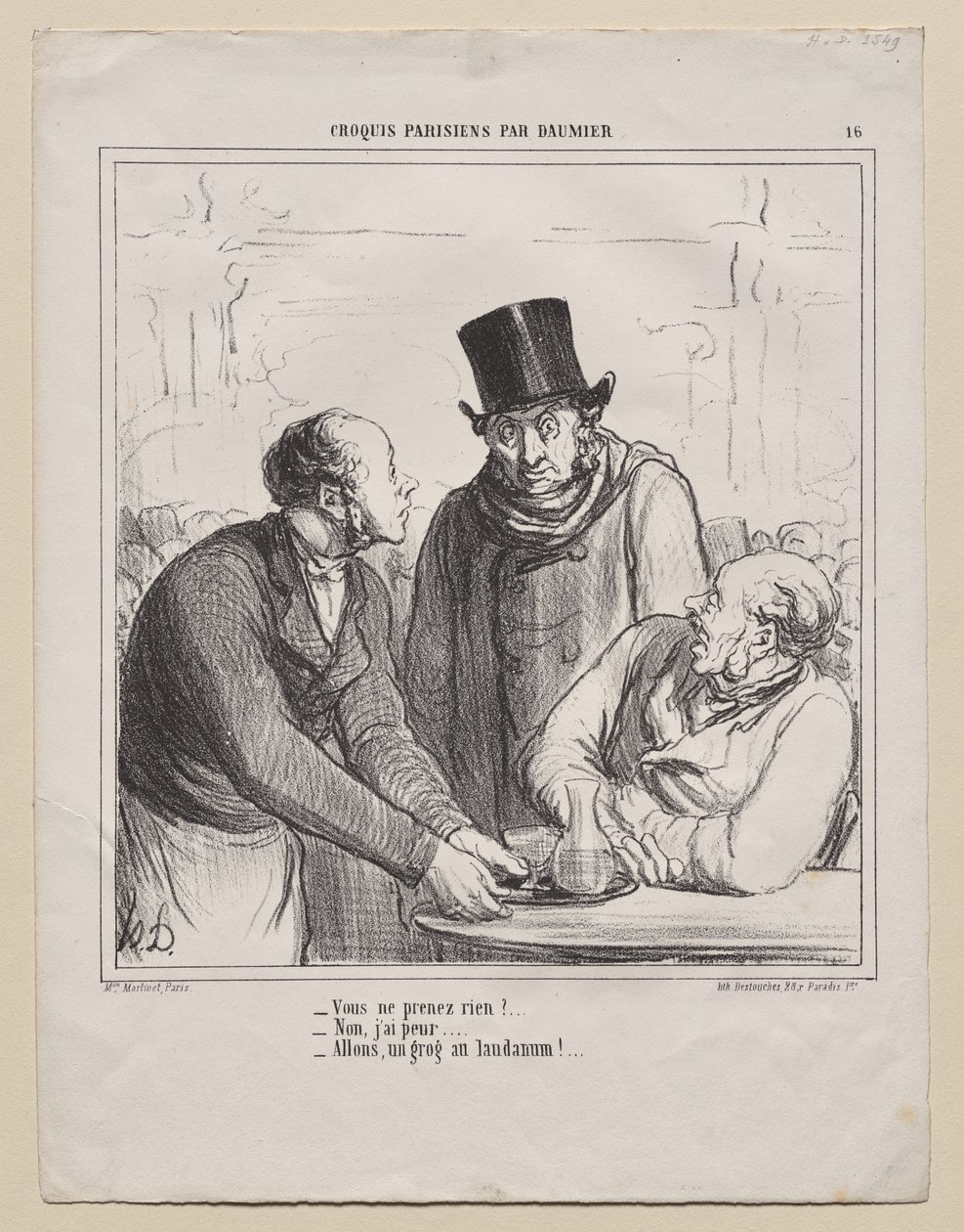 Bocetos parisinos, lámina 16: ¿No tomarás nada? de Honoré Daumier
