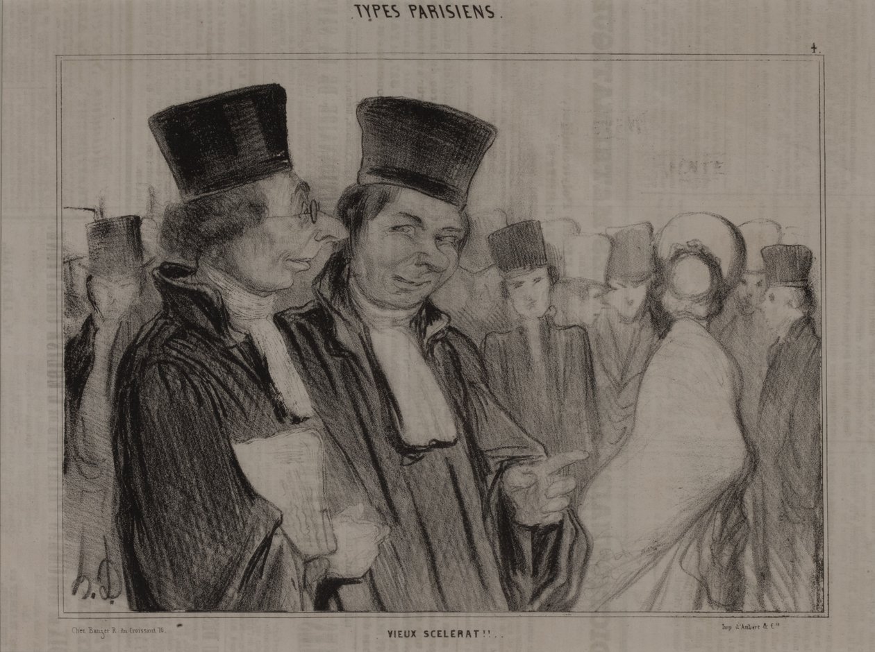 Tipos parisinos, no. 4: ¡Viejo sinvergüenza! de Honoré Daumier