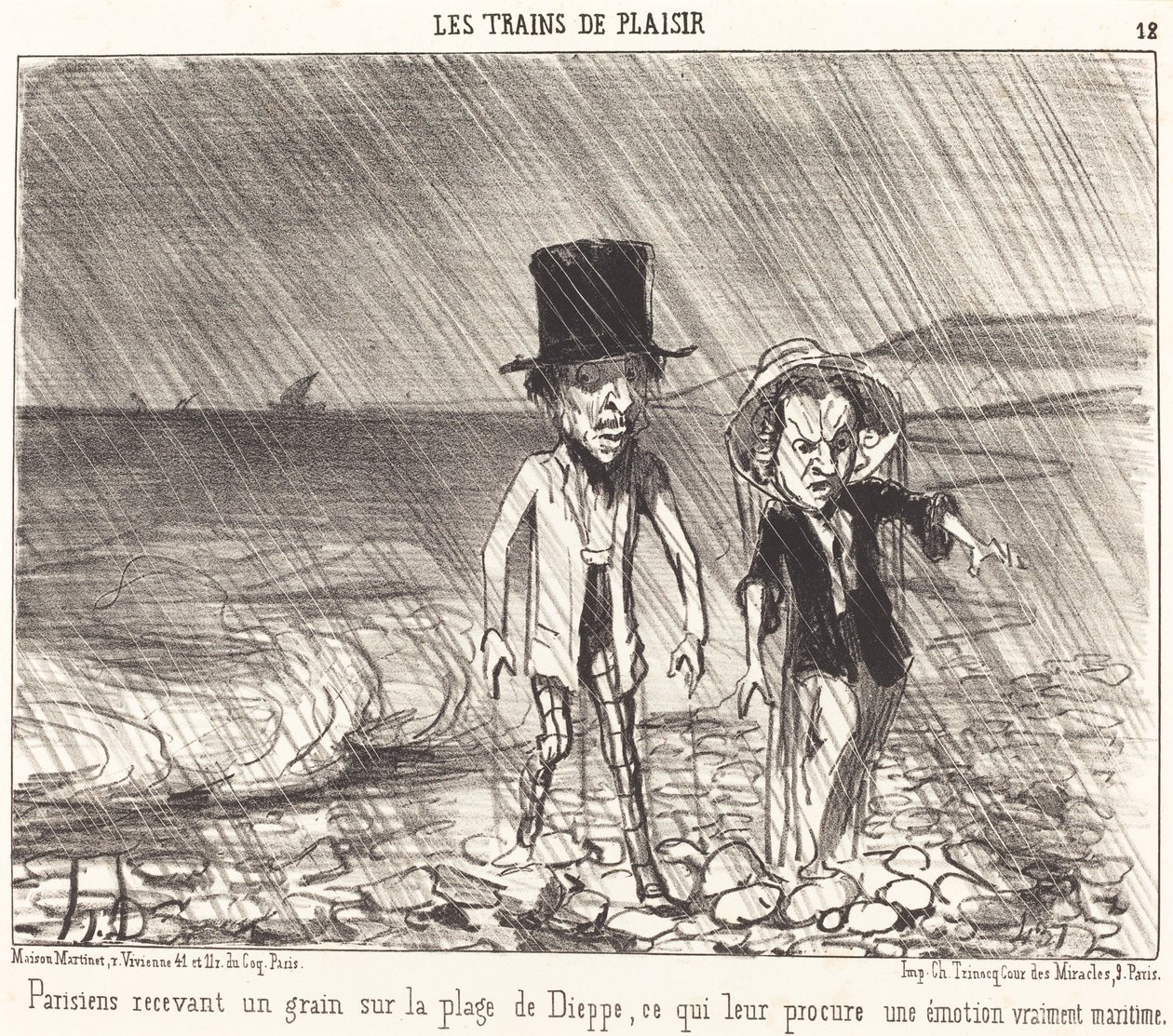 Parisienses recibiendo un grano de Honoré Daumier