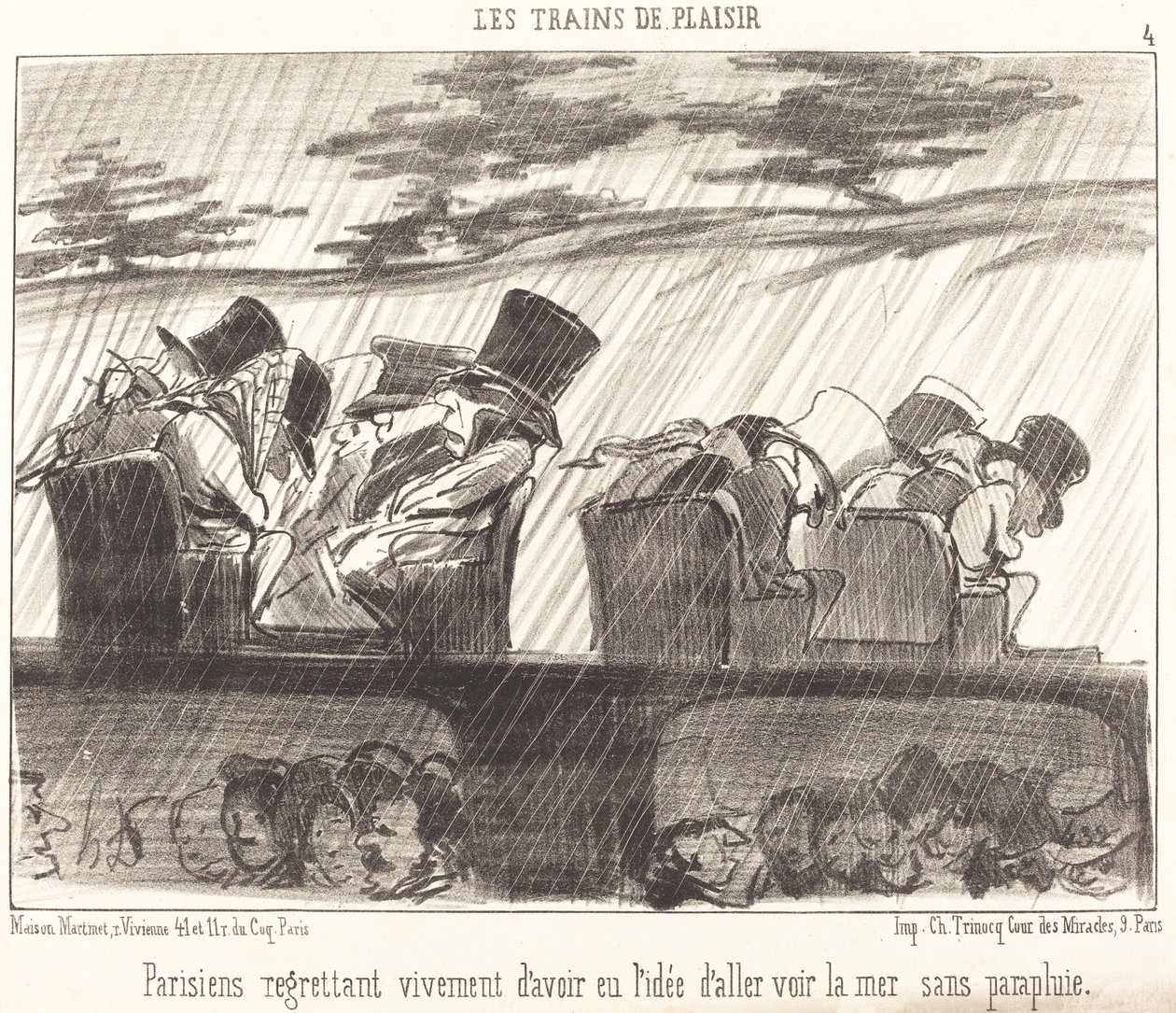 Parisienses lamentando profundamente de Honoré Daumier