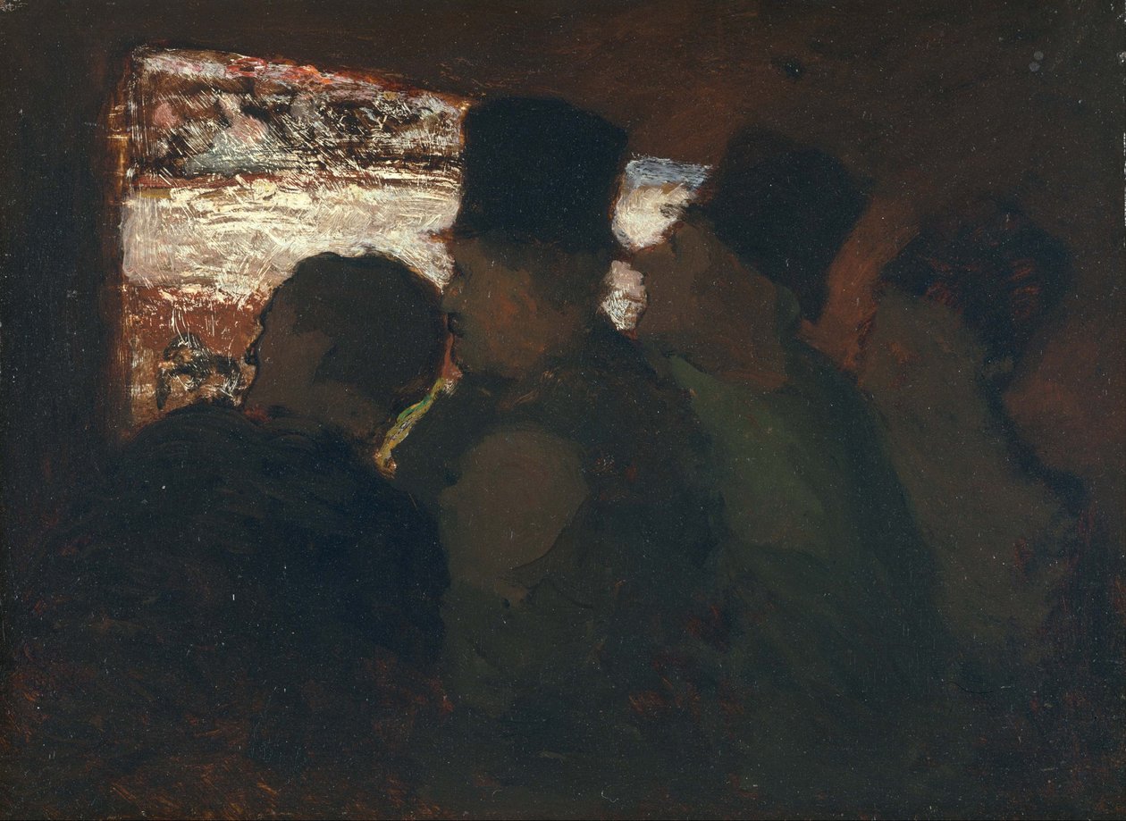 Audiencia del Teatro Parterre, c. 1858 de Honoré Daumier