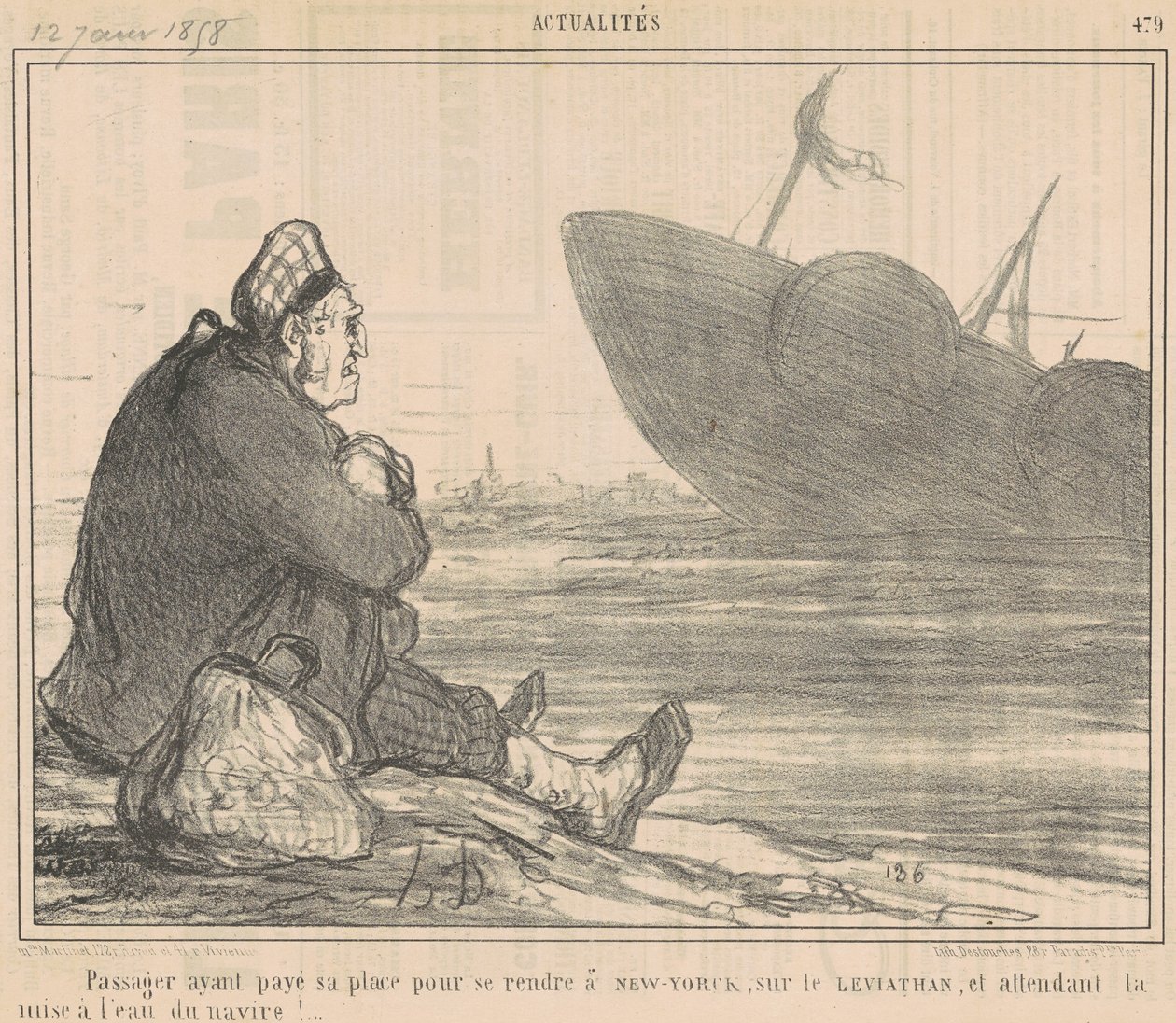 Pasajero que ha pagado ... para ir a Nueva York ... de Honoré Daumier