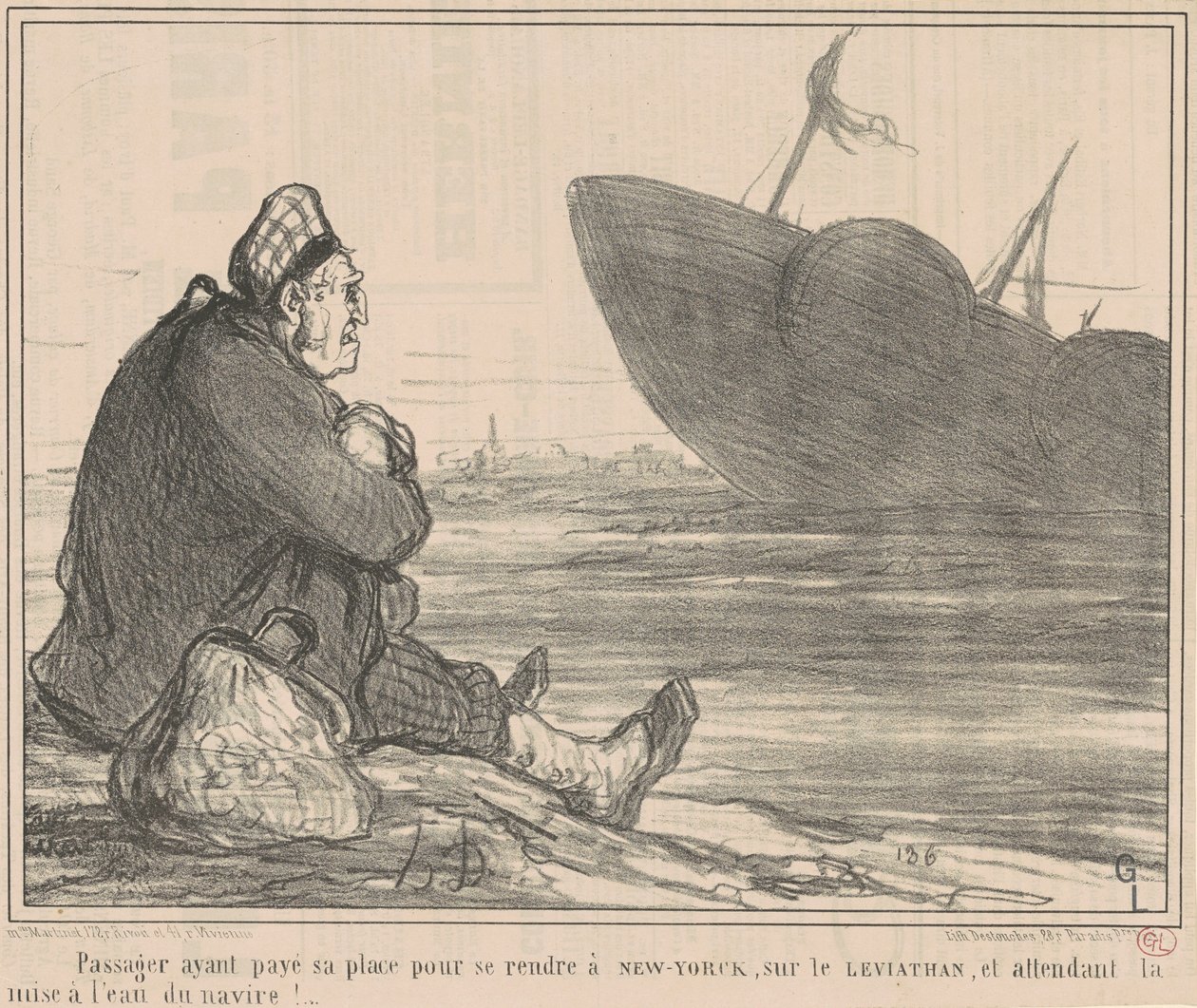 Pasajero que ha pagado ... para ir a Nueva York de Honoré Daumier