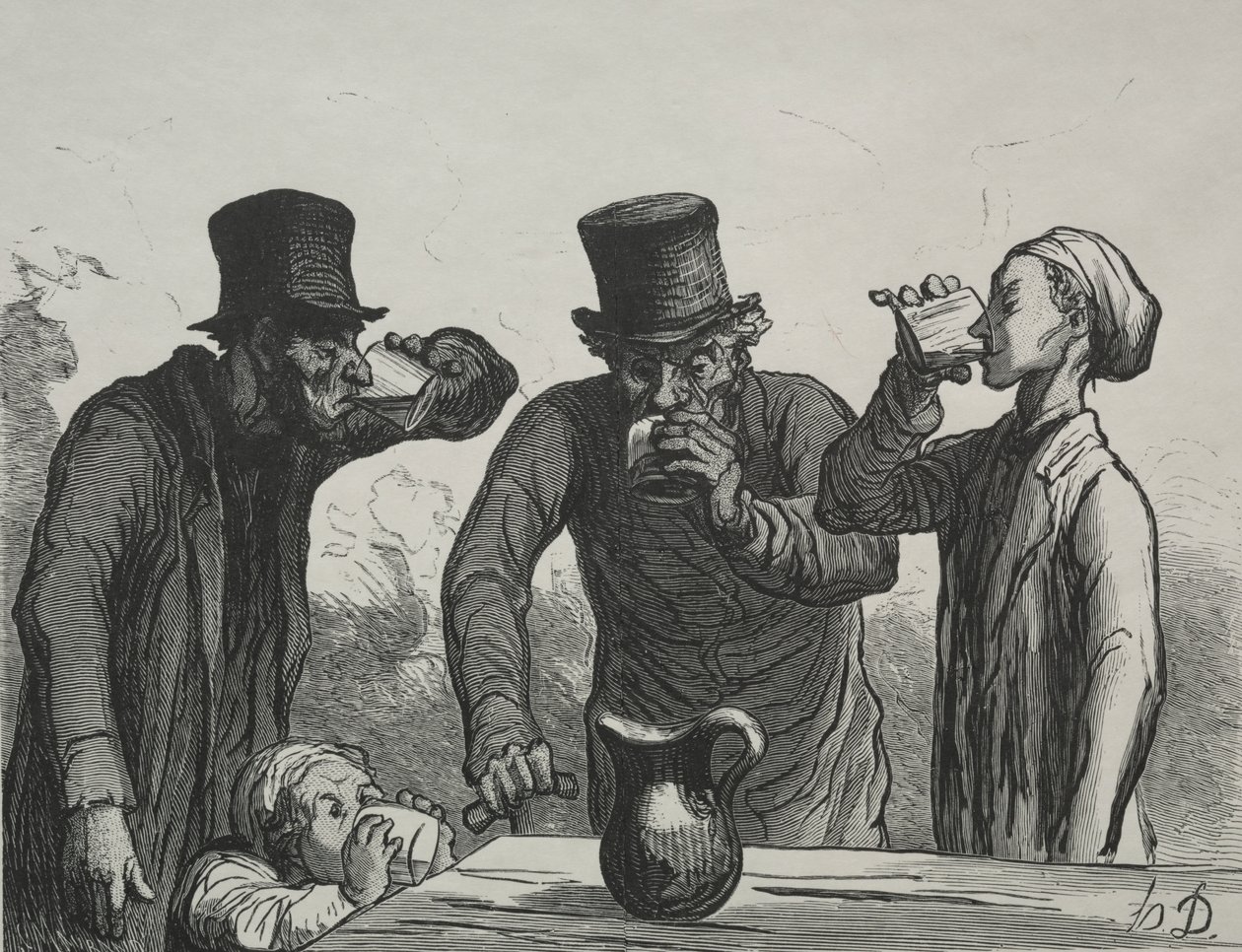 Fisiología del bebedor: Las cuatro edades de Honoré Daumier