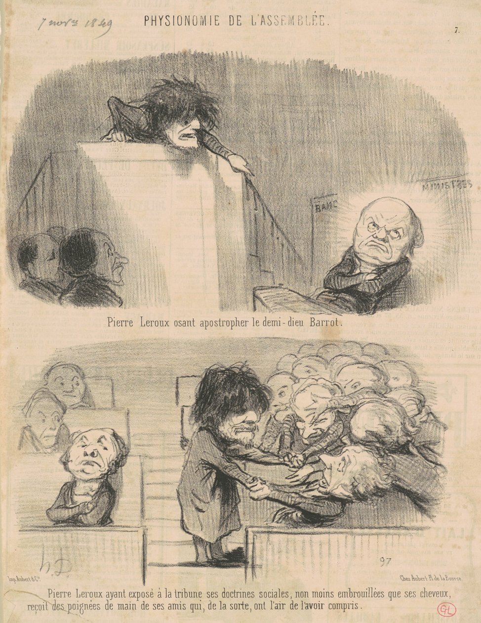 Pierre Leroux Osant apostrophe ... de Honoré Daumier