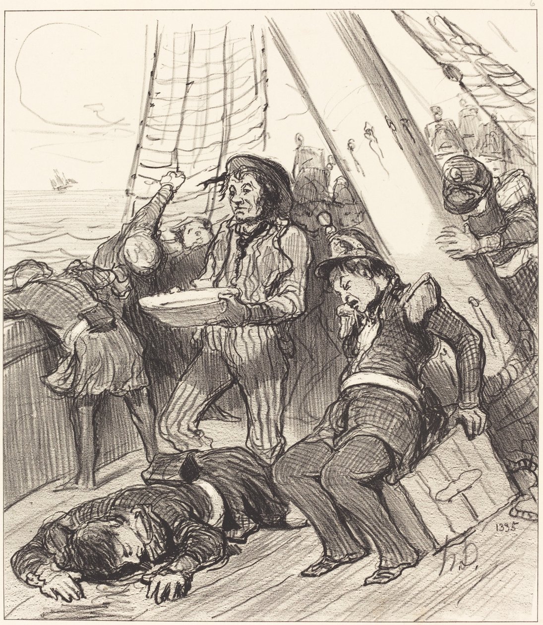Varios guardias nacionales que no habían pensado... de Honoré Daumier