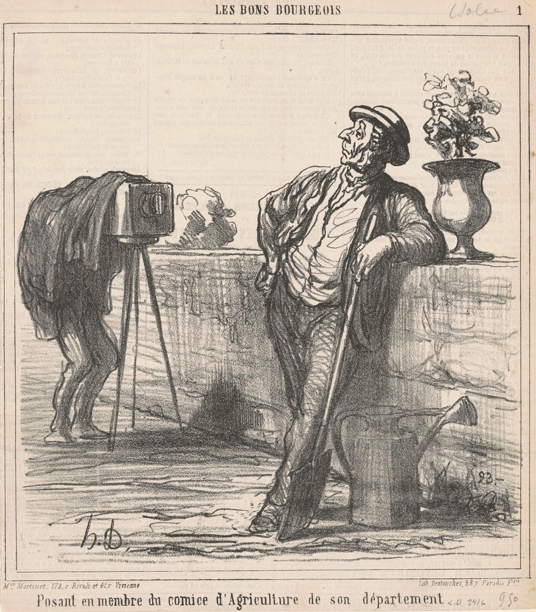 Posando como miembro del comité de agricultura... de Honoré Daumier