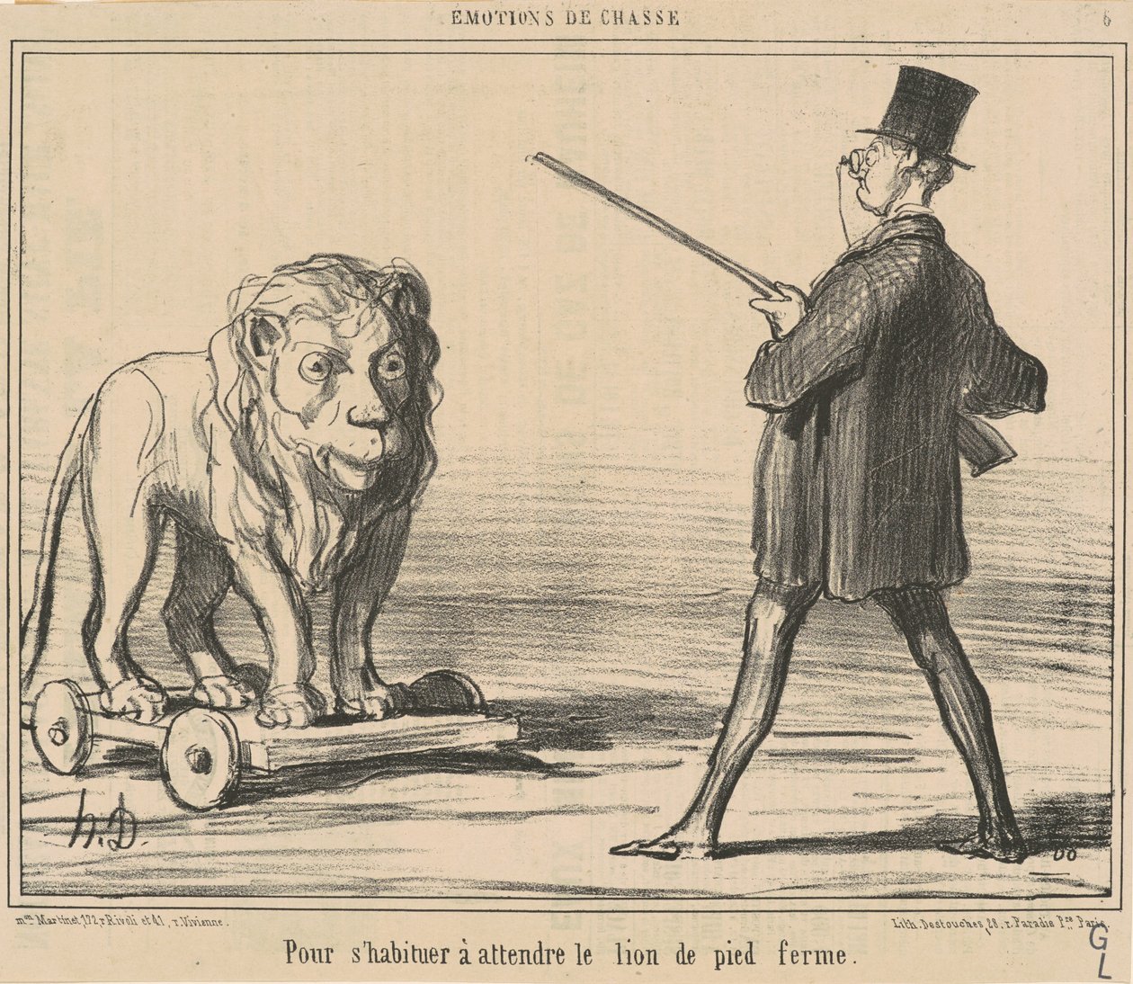 Para acostumbrarse a esperar al león... de Honoré Daumier