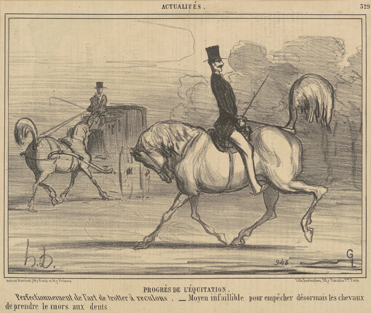 Progreso de la equitación de Honoré Daumier