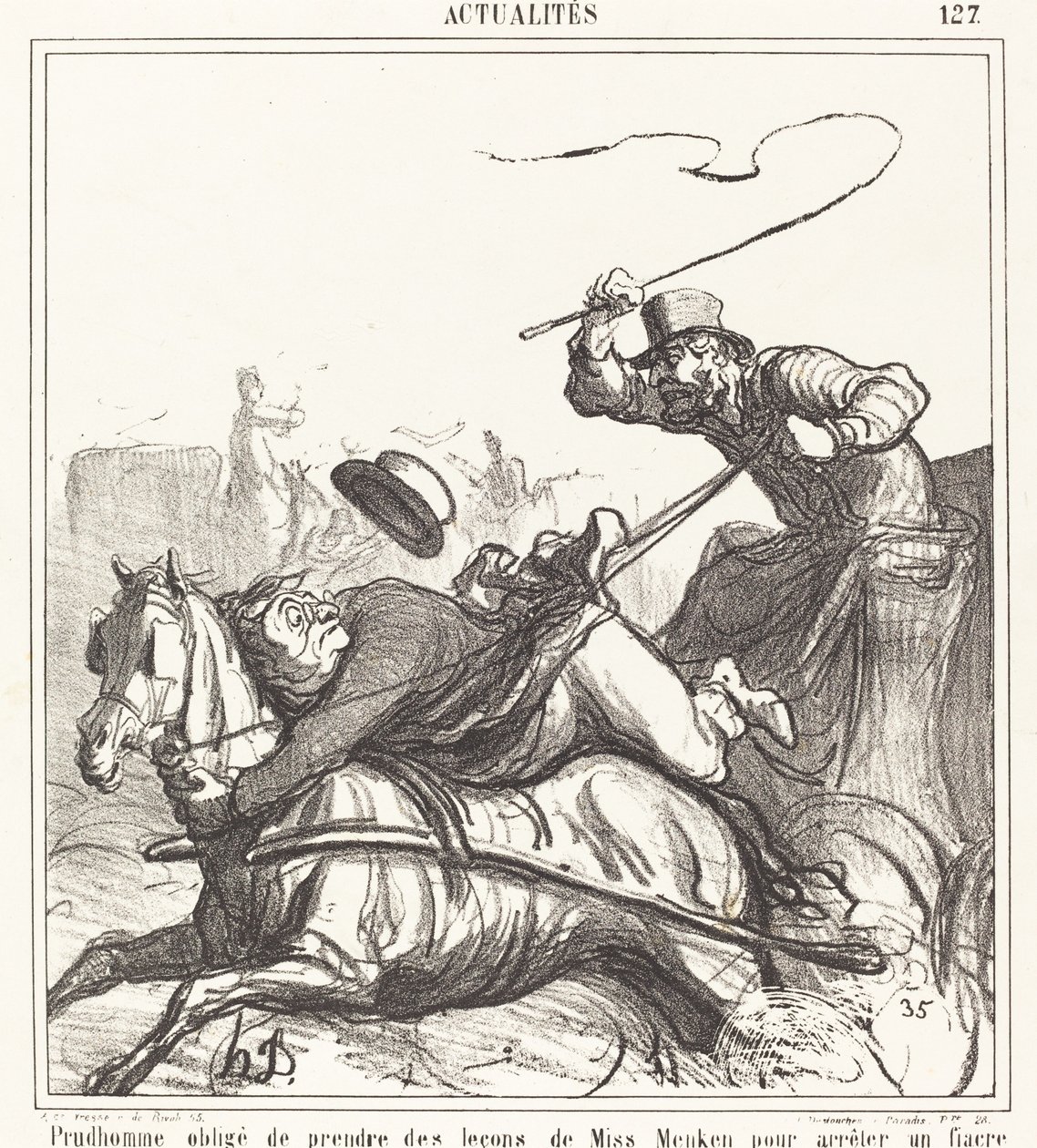 Prudhomme obligado a tomar lecciones... de Honoré Daumier