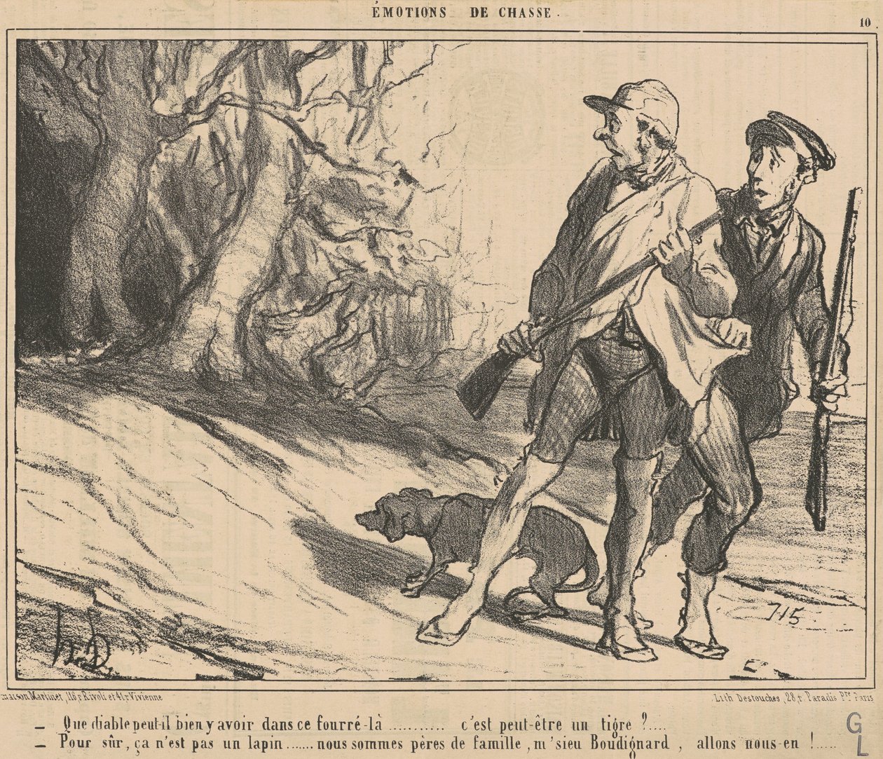 ¿Qué diablo puede haber en ese matorral? ... de Honoré Daumier