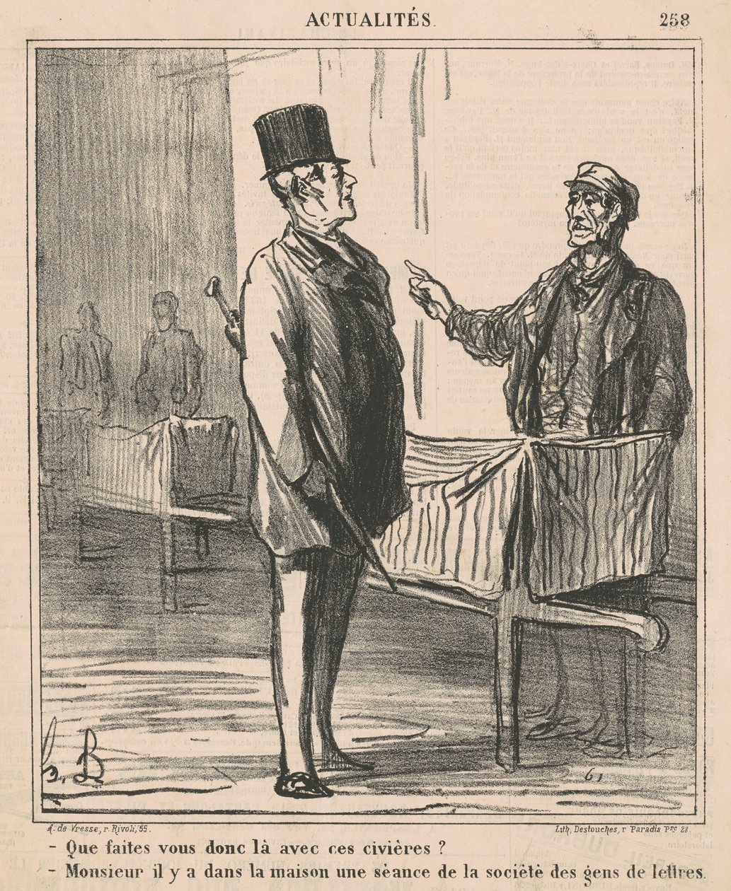 ¿Qué haces ahí con esas camillas? de Honoré Daumier