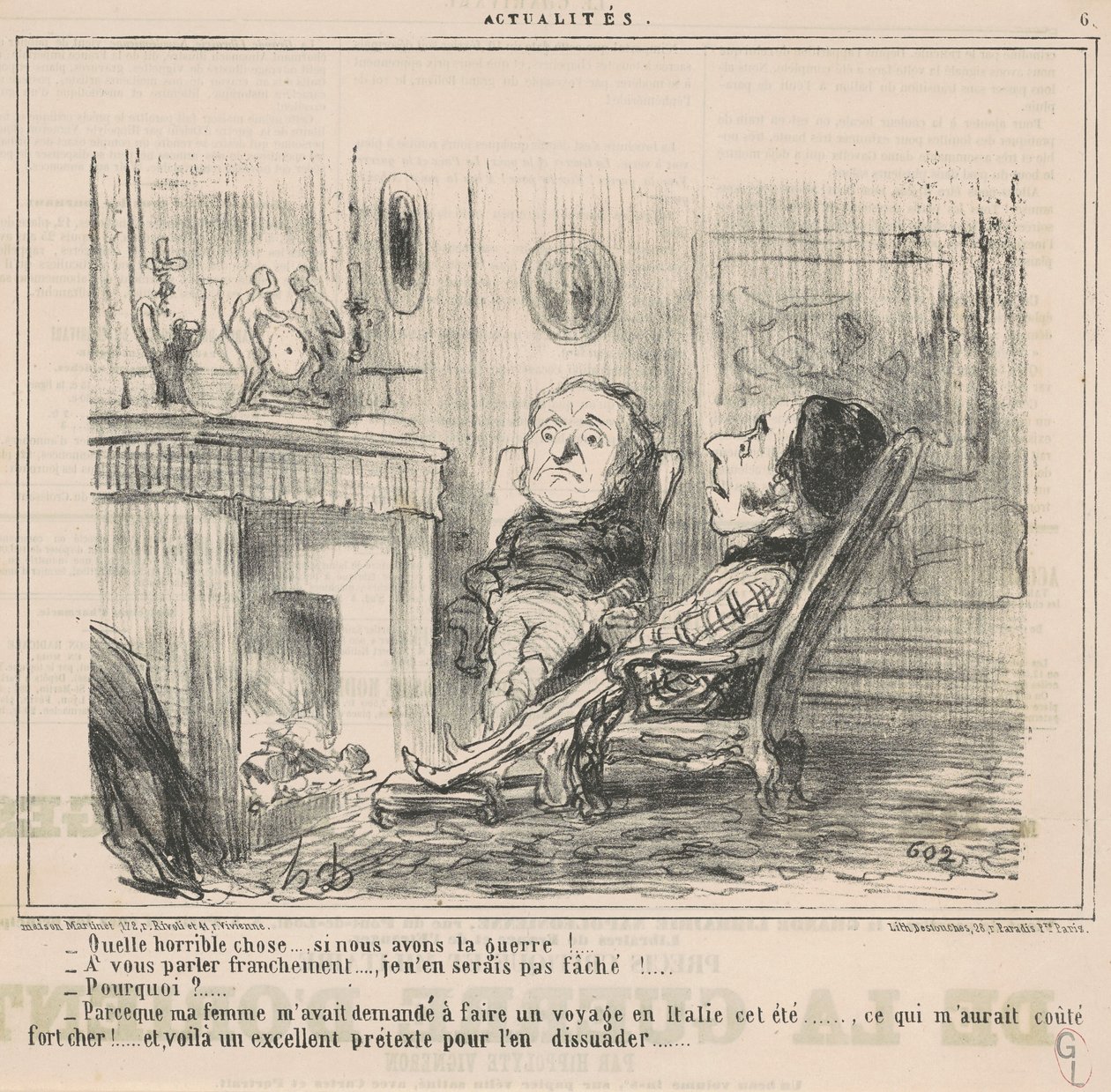 ¡Qué cosa horrible ... si tenemos la guerra! ... de Honoré Daumier