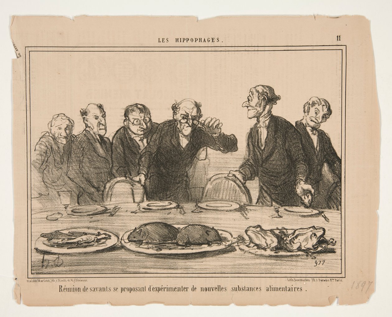 Reunión de académicos que proponen de Honoré Daumier