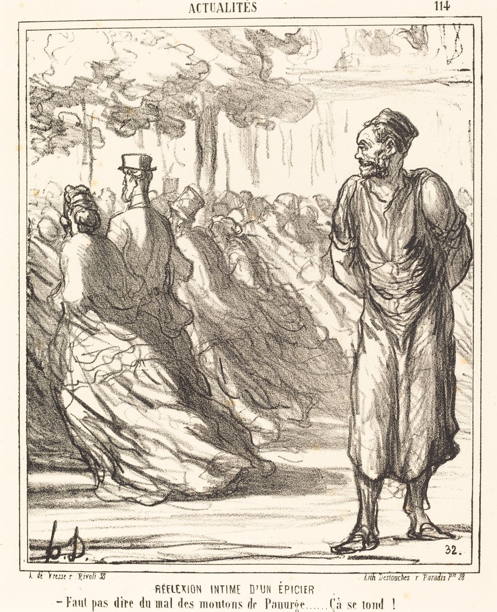 Reflexión Íntima de un Tendero de Honoré Daumier