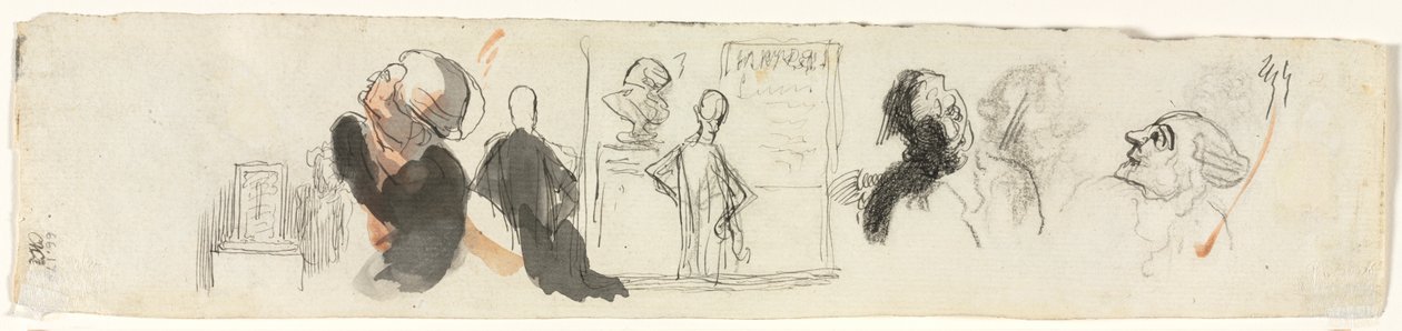 Bocetos de varias figuras (verso) de Honoré Daumier