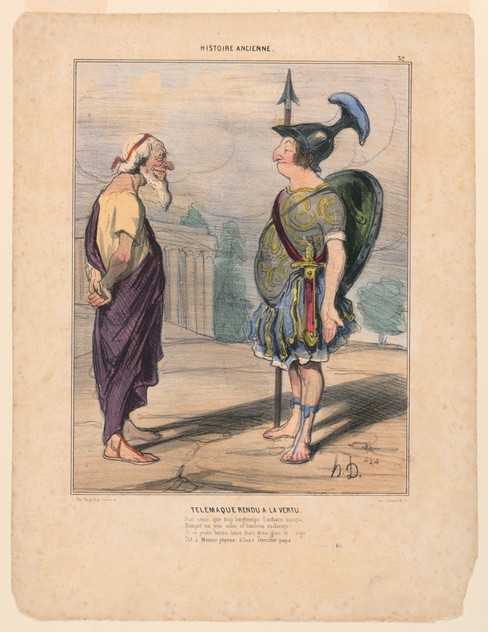 Telémaco devuelto a la virtud de Honoré Daumier