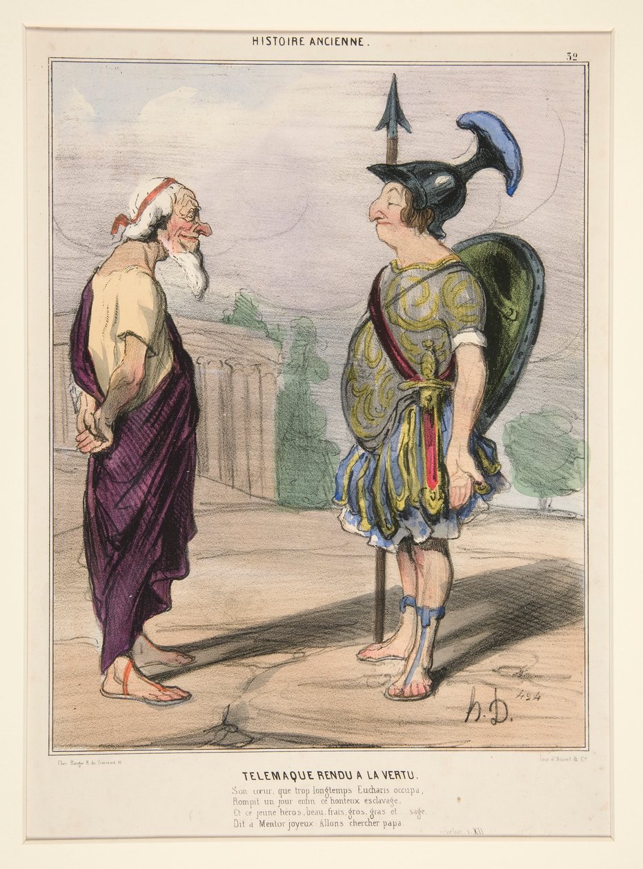 Telémaco volvió a la virtud. Su corazón, que Eucharis ocupó demasiado tiempo de Honoré Daumier