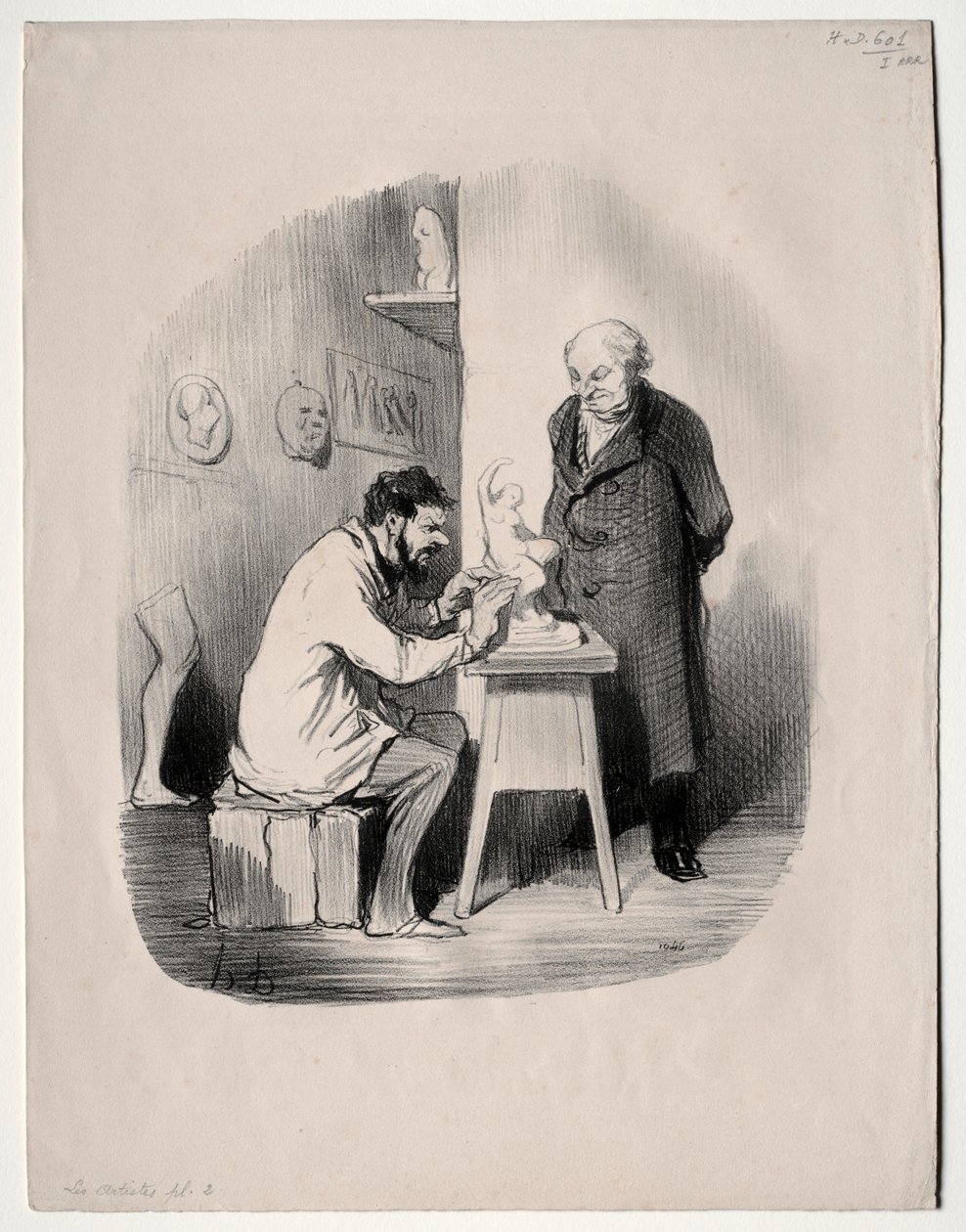 Los Artistas, lámina 2: Debes modelarme de esta manera algún día de Honoré Daumier