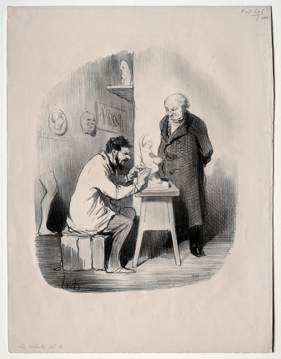 Los Artistas, lámina 2: Debes modelarme de esta manera algún día, 1848 de Honoré Daumier