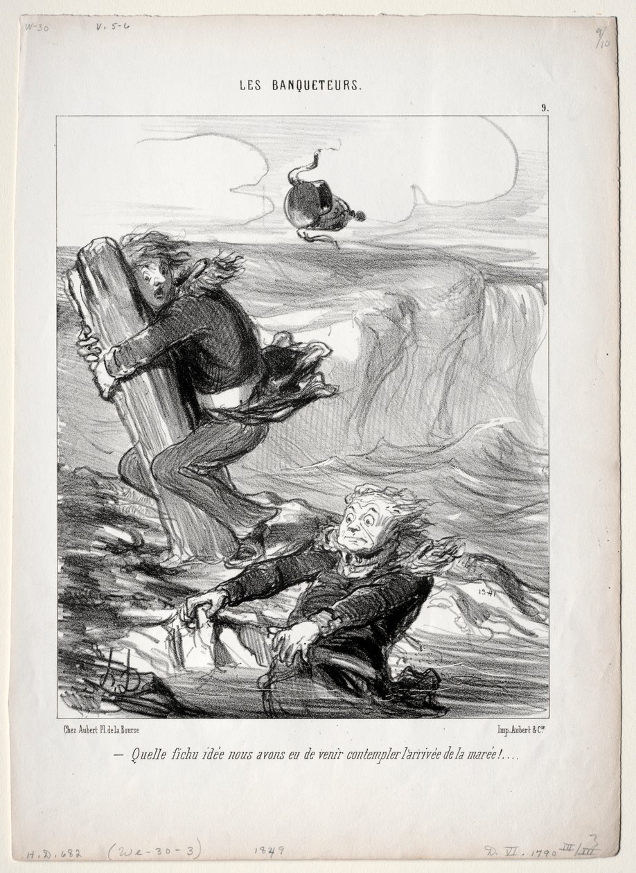 Los banqueteros, lámina 9: Qué idea tan lamentable tenemos..., 1849 de Honoré Daumier