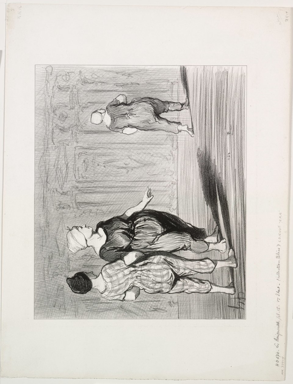 Los bañistas, lámina 15: ¡Es ella otra vez, una moda bonita, Madame Coquardeau!, 1847 de Honoré Daumier