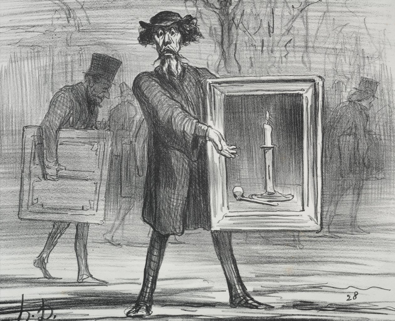La Exposición de 1859, lámina 1: ¡Han rechazado esto, los ignorantes!, 1859 de Honoré Daumier