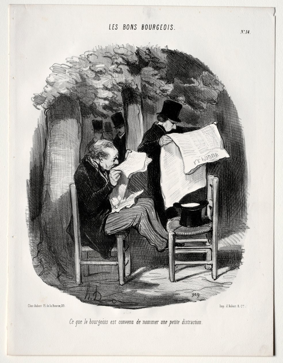 El buen burgués, lámina 14: Lo que los burgueses consideran una distracción, 1846 de Honoré Daumier