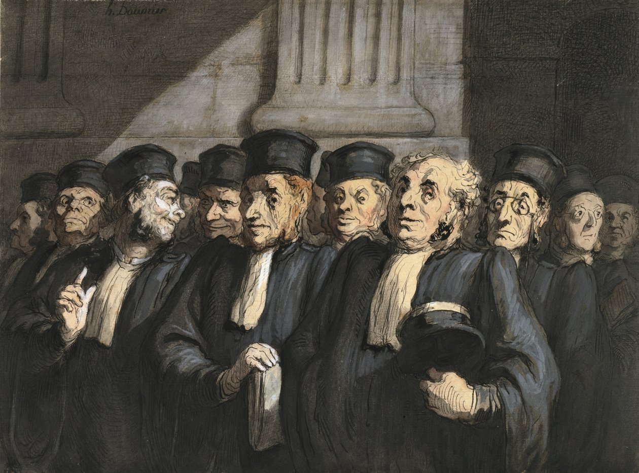 Los abogados de la acusación, principios de 1860 de Honoré Daumier