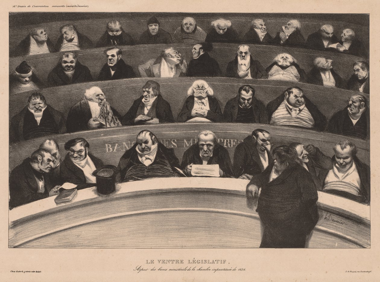 La Asociación Mensual (lámina 18): El vientre legislativo de Honoré Daumier