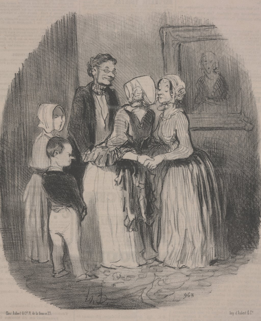 La visita obligatoria de Año Nuevo a la tía Rabourdin de Honoré Daumier
