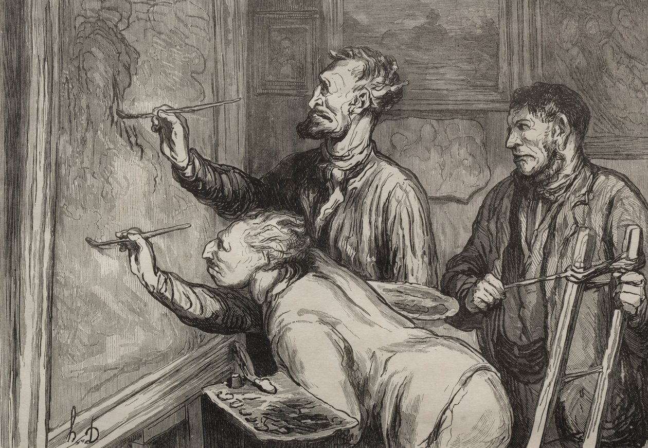 Los pintores: El último trazo del pincel, Exposición de 1868 de Honoré Daumier