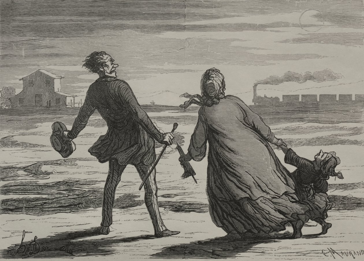 El ferrocarril: Demasiado tarde de Honoré Daumier