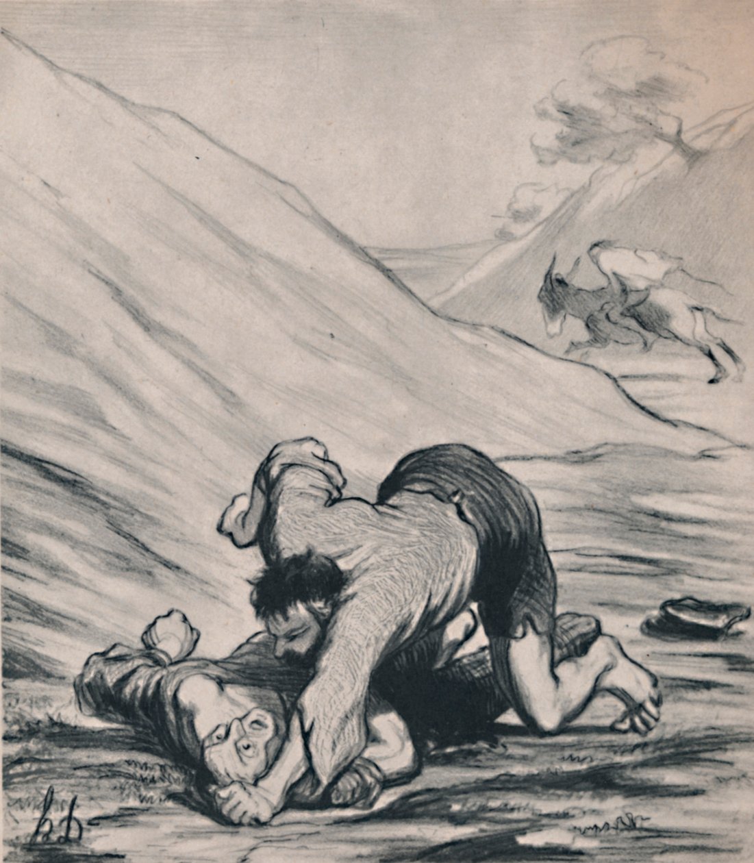 Los ladrones y el burro, c. 1860s, 1946 de Honoré Daumier